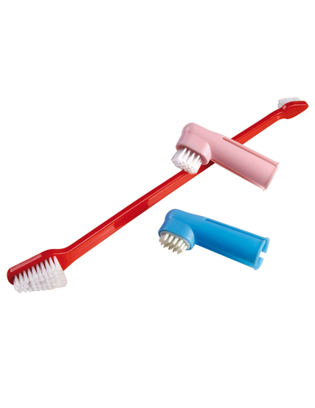 Farm Company 3-piece toothbrush set for dogs and cats, pet dental care tools, compact and easy to use for animal oral hygiene.