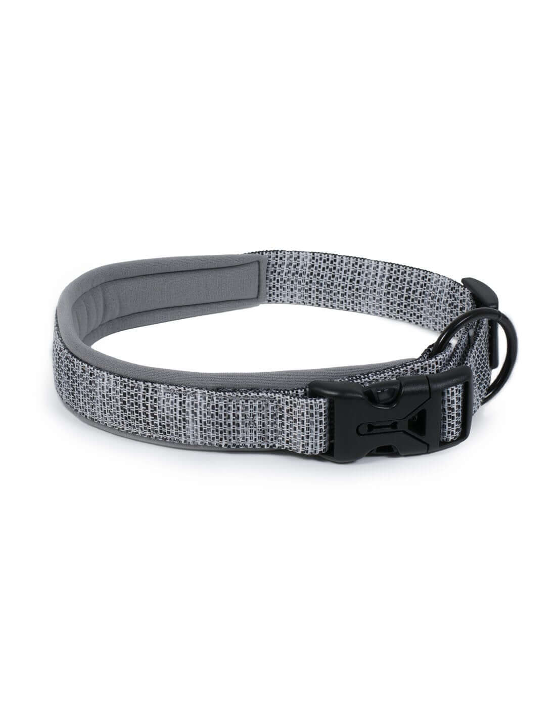 Farm Company Nylon Deluxe Dog Collar in silver grey, 15mm wide, 30-35 cm length, durable nylon pet accessory.