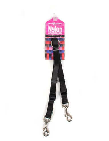 Farm Company Double ply nylon short leash with handle Black - 25mm x 45 cm - رباط تحكم للكلاب - Zue For Pet Supplies Co.