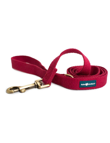 Farm Company green soybean dog leash in burgundy, L/XL size, 2.5x120cm, durable control leash for dogs.