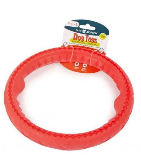 Farm Company foam TPR dental ring dog toy, L size, 25cm, soft chew toy for dogs, durable and safe for playful chewing.