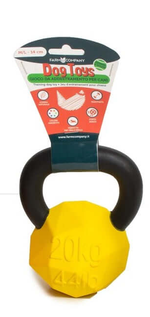Farm Company Rubber Treat Holding Kettle bell Toy with Nylon Handle - S 10cm - ألعاب الكلاب - Zue For Pet Supplies Co.