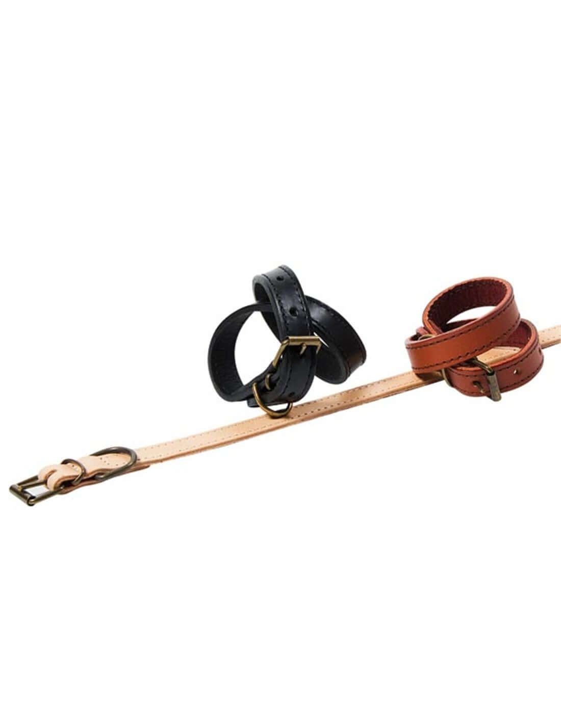 Luxury sewn leather collar - Black 20mmx50cm - مستلزمات الحيوانات الأليفة - Zue For Pet Supplies Co.