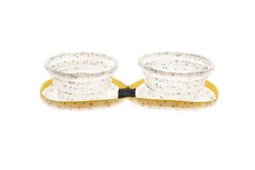 Ferribiella Confetti Compact Dog Bowl with two 350ml containers, colorful design for feeding accessories for pets.