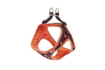 Ferribiella Kami dog harness in orange, XXS size for small dogs, adjustable control and chest harness with secure buckle.