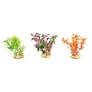 Flamingo aquarium plant with decorative stones, small size, ideal for freshwater fish tanks, aquarium accessories for aquatic decor.