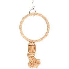 Flamingo BBQ Parakeet Toy Rope with one 24cm ring, bird accessories for parrots and small birds.