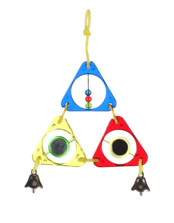 Flamingo BT Delta Triangle Assortiment bird accessories, 11x2x16cm, colorful plastic bird toys and accessories for pet birds