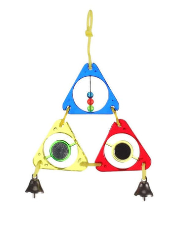 Flamingo BT Delta Triangle Assortiment bird accessories, 11x2x16cm, colorful plastic bird toys and accessories for pet birds