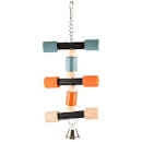 Flamingo BT Sina Dumbbell Bell, 30cm, bird accessory with a colorful plastic handle and bell for bird enrichment.