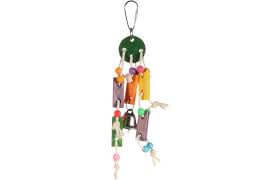Colorful Flamingo BT Ozie bird toy for parrots, 19cm, made of durable material, designed to entertain and stimulate pet birds.