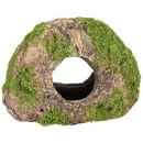 Flamingo Ad Moza Stone fish accessory, 13x8x10cm, decorative stone for aquarium fish tanks, black and gray textured design