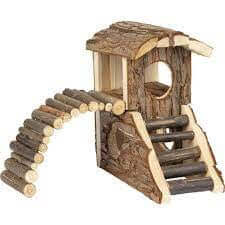 Flamingo House Marty Wood 19X16.5X16.5cm - اكسسوارات الحيوانات الصغيرة - Zue For Pet Supplies Co.