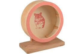 Flamingo Sat Running Wheel Danco Wood Salmon Pink L Diameter 29cm - اكسسوارات الحيوانات الصغيرة - Zue For Pet Supplies Co.