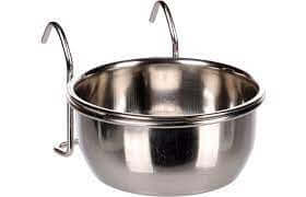 Flamingo Feeding And Drinking Bowl Avaro Hook Inox 150ml 8cm - مستلزمات الشرب للحيوانات الصغيرة - Zue For Pet Supplies Co.