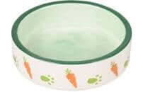 Green ceramic Iggy feeding bowl for small animals by Flamingo, 8.5cm, 100ml capacity, perfect for small animal feeding accessories.