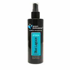 Groom Professional Blue Lagoon Cologne 200ml bottle, hygiene and care product with a blue label, for grooming and refreshment.