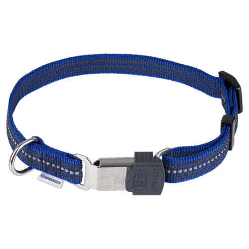 Herm Sprenger reflecting blue adjustable dog collar with 30-45 cm (12-18 inches) length, suitable for dogs.