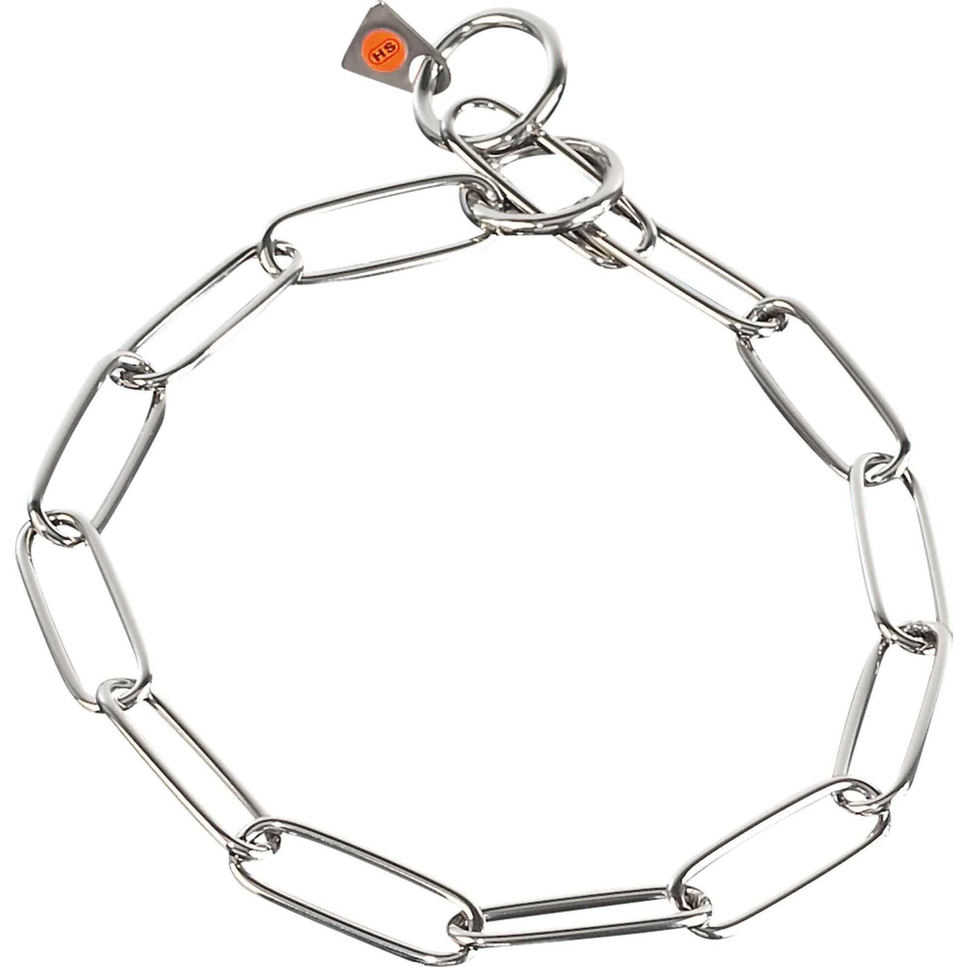 Herm Sprenger stainless steel dog collar with long links, 3.0mm thick, 61cm (24.5 inches) adjustable collar for dogs.