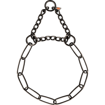 Herm Sprenger black stainless steel dog collar with limited traction, 3.0 mm, 58cm (23 inches), durable and adjustable for dogs.