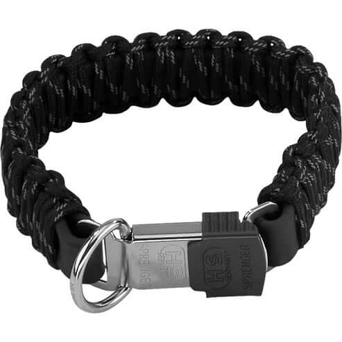 Herm Sprenger PARACORD Collar - reflecting, black, 50 cm / 20" - طوق للكلاب - Zue For Pet Supplies Co.