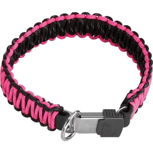 Herm Sprenger PARACORD Collar - reflecting, pink, 60 cm / 24" - طوق للكلاب - Zue For Pet Supplies Co.