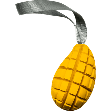 Herm Sprenger Dog Toy Fruit Challenge Mango S, colorful rubber chew toy for dogs, designed for fun and mental stimulation.