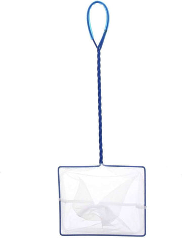 Hugo Kamishi 8-inch fine white aquarium net for fish care, with a lightweight frame and fine mesh for gentle fish handling.