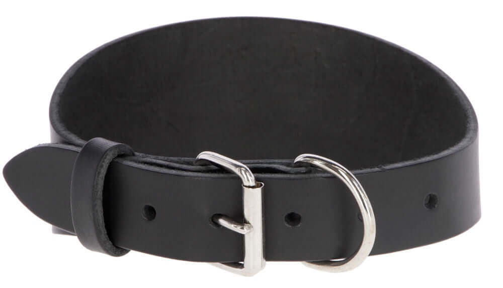 Kerbl Mexica black dog collar for greyhounds, 27-35cm, 1.5cm wide, featuring a sleek design suitable for stylish pets.