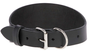 Kerbl Mexica black dog collar for greyhounds, 27-35cm, 1.5cm wide, featuring a sleek design suitable for stylish pets.