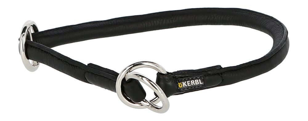 Kerbl Round Leather Choker Roma Stopper 55cmx8mm Black - طوق الكلاب - Zue For Pet Supplies Co.