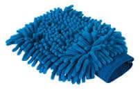 Royal blue Kerbl grooming microfibre glove, 20x15cm, for hygiene and care, shown in close-up with soft microfiber material.