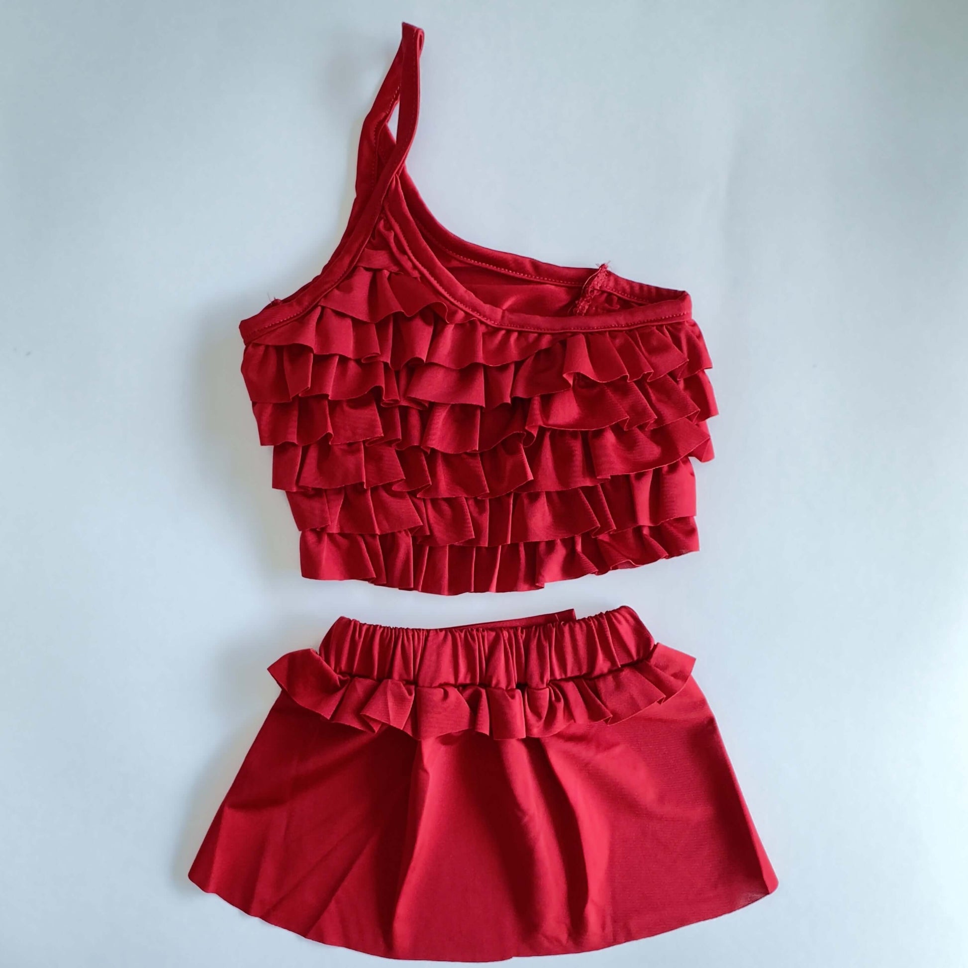 Large red Ziggy Dog bikini apparel for pets, featuring a stylish and comfortable pet swimsuit with adjustable straps.