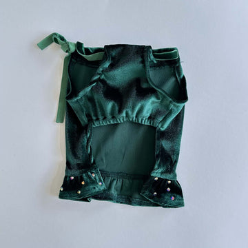 Ziggy Dog Green Velvet Dress XXL - ملابس للحيوانات الأليفة - Zue For Pet Supplies Co.