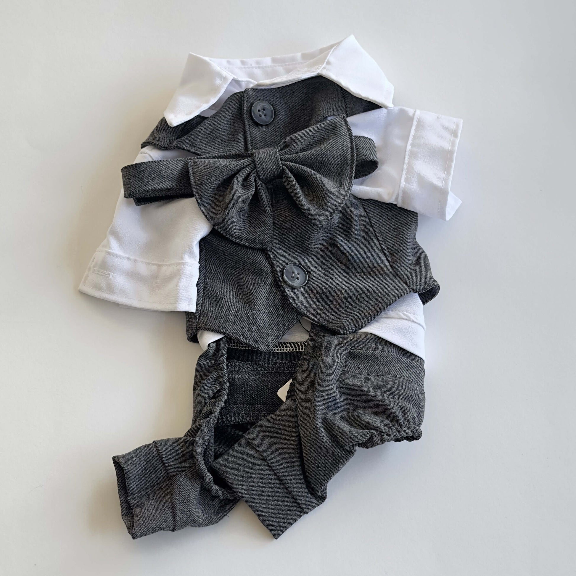 Ziggy Dog Grey Classic Suit w/Vest & Bowtie L - ملابس للحيوانات الأليفة - Zue For Pet Supplies Co.